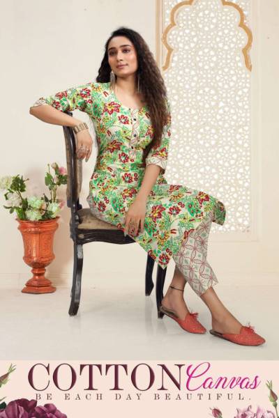 Cotton Canvas By Trendy Daily Wear Kurti with Bottom Collection